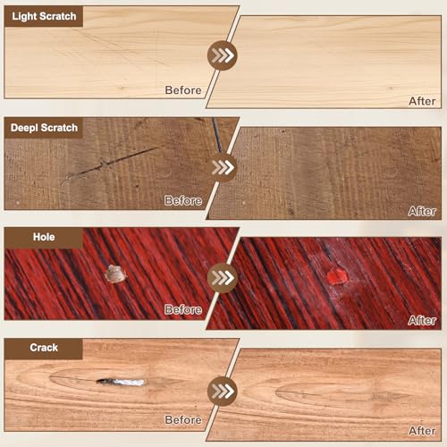 Blue Laminate Wood Floor Repair Kit with Wax Melting Tool, Hard Wax Filler, Marker Pen M193