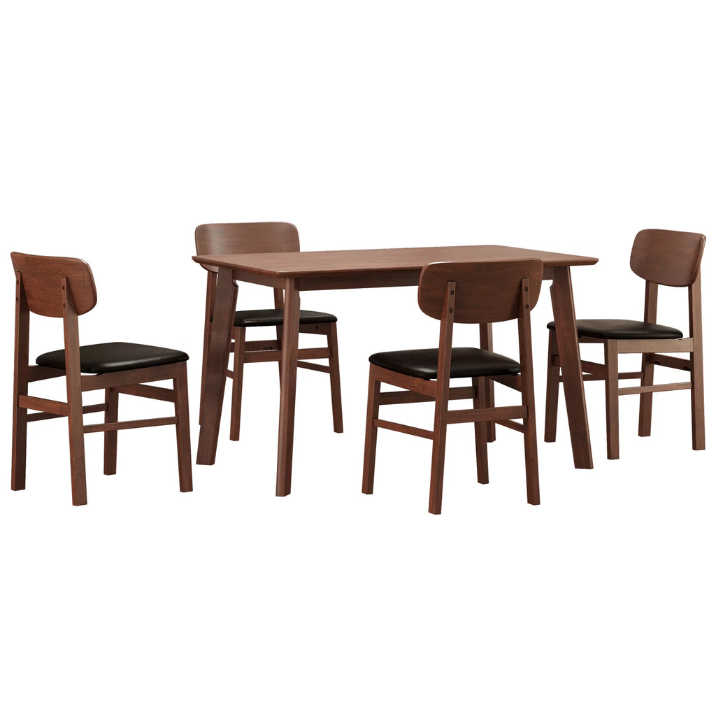 5-Piece Compact Rustic Dining Set with 4 Chairs B616844