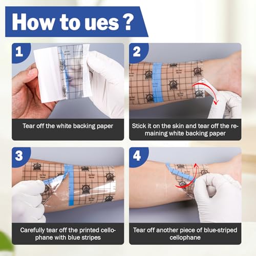 50 Pieces Waterproof Transparent Film Dressing 6 X 6" Bandages R610
