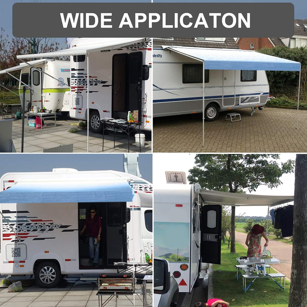 Waterproof Vinyl RV Awning Fabric Shade Screen - 18' J202