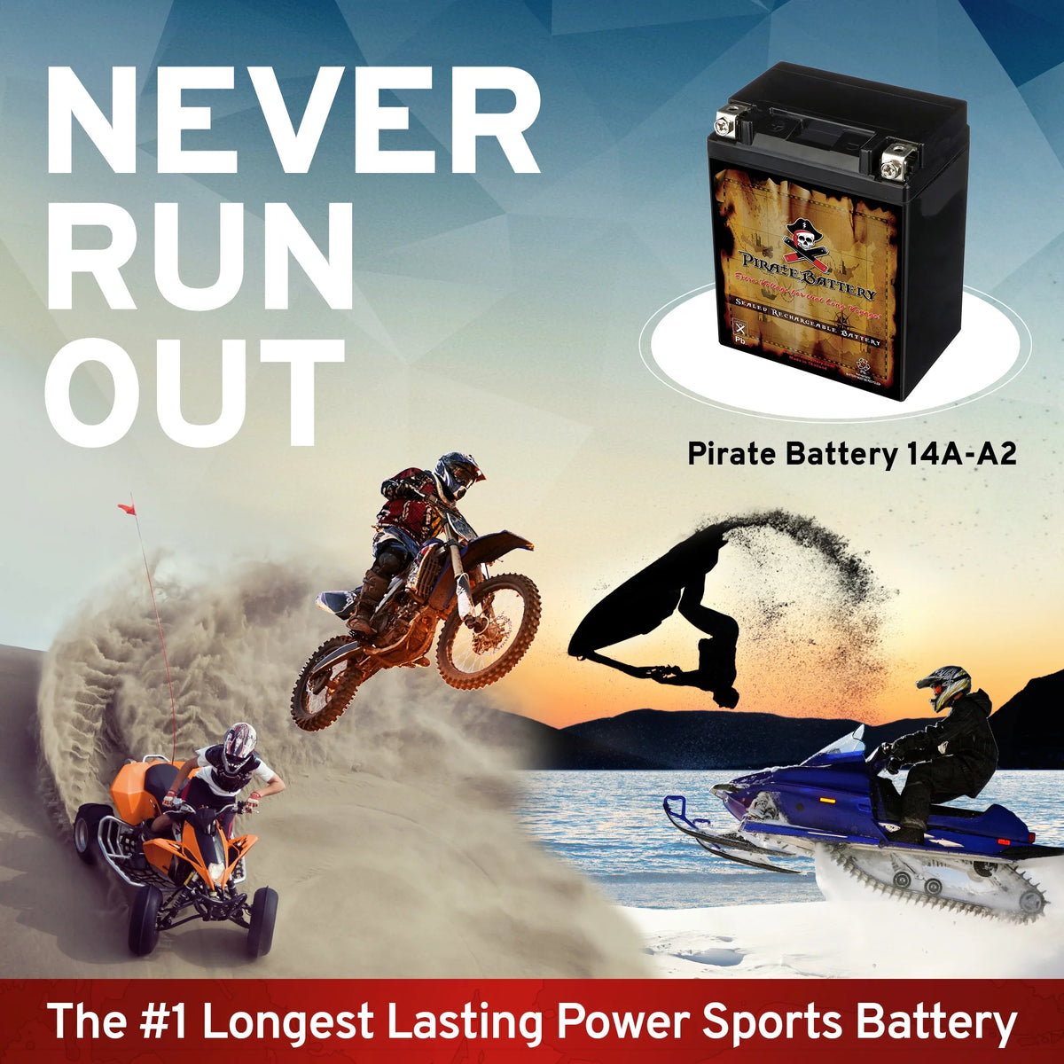 12 Volts 14 Ah 190 Cca ATV Battery K4036