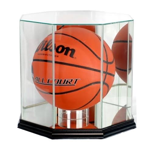 Black Octagon Basketball Display Case E586