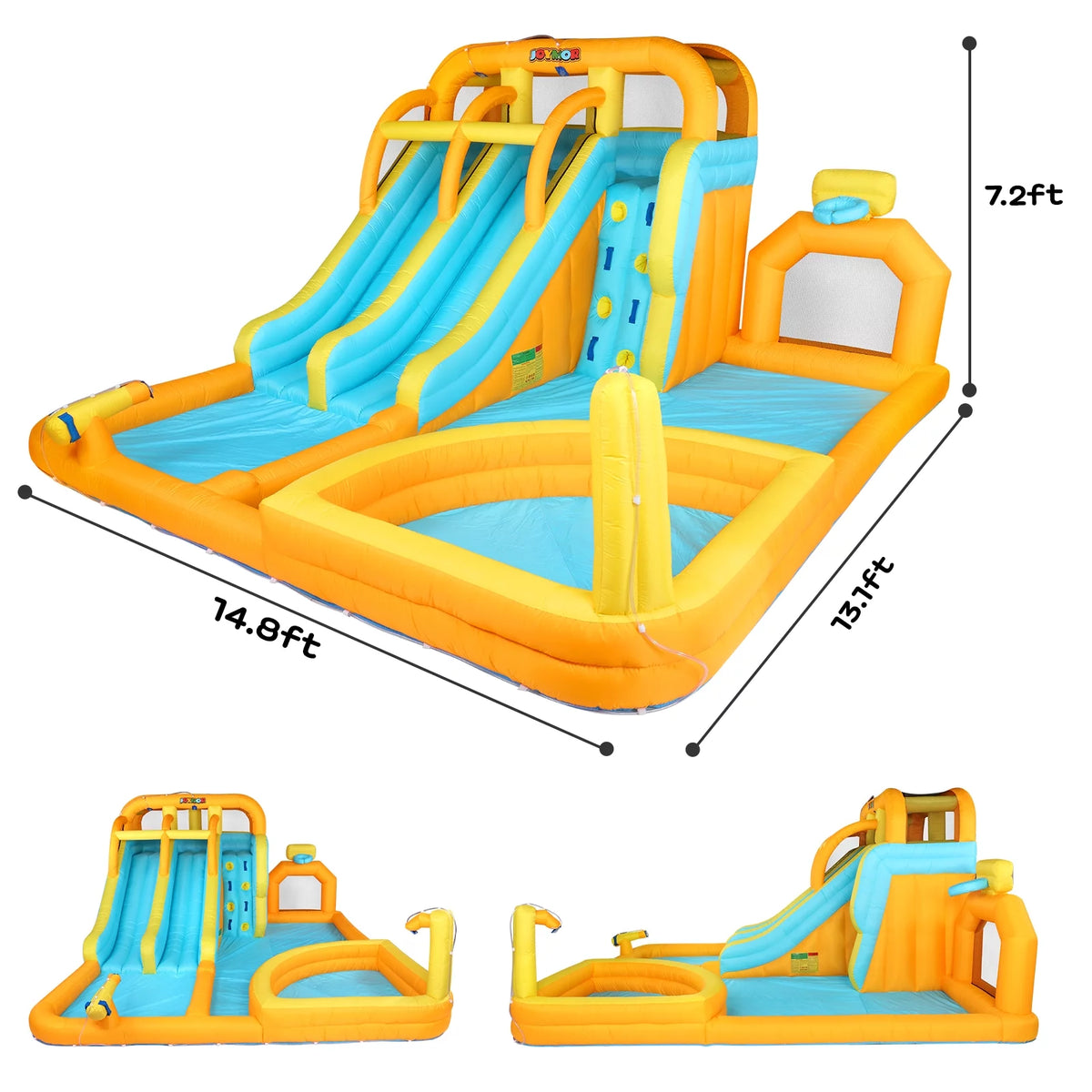 8-in-1 Inflatable Water Slide Park with Splash & Deep Pool N951