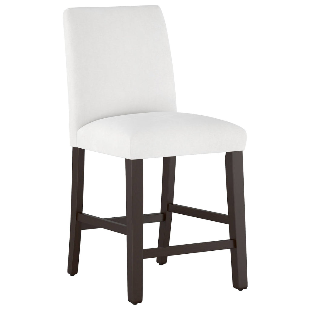 White Velvet Counter Height Barstool S269