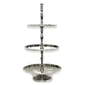 3 Tier Nickel Plated Cake Stand with Chatons, 18.5 inch Z34011