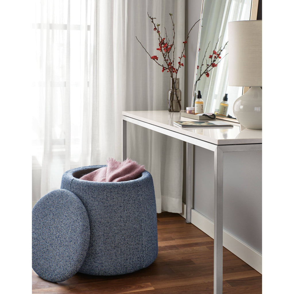 Walnut Console Table with Ocean Blue Base I4703