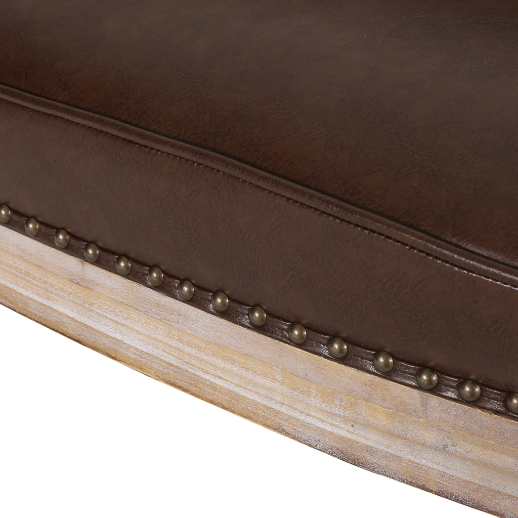 Dark Brown Faux Leather Loveseat Z30463