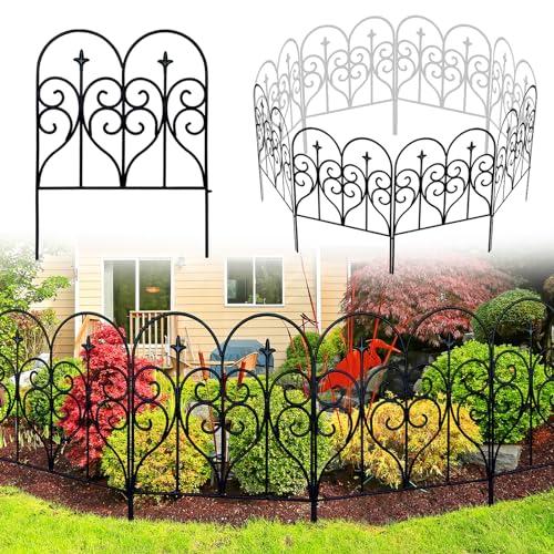 Decorative Garden Fence 32 in x 10 ft Rustproof Metal F585976