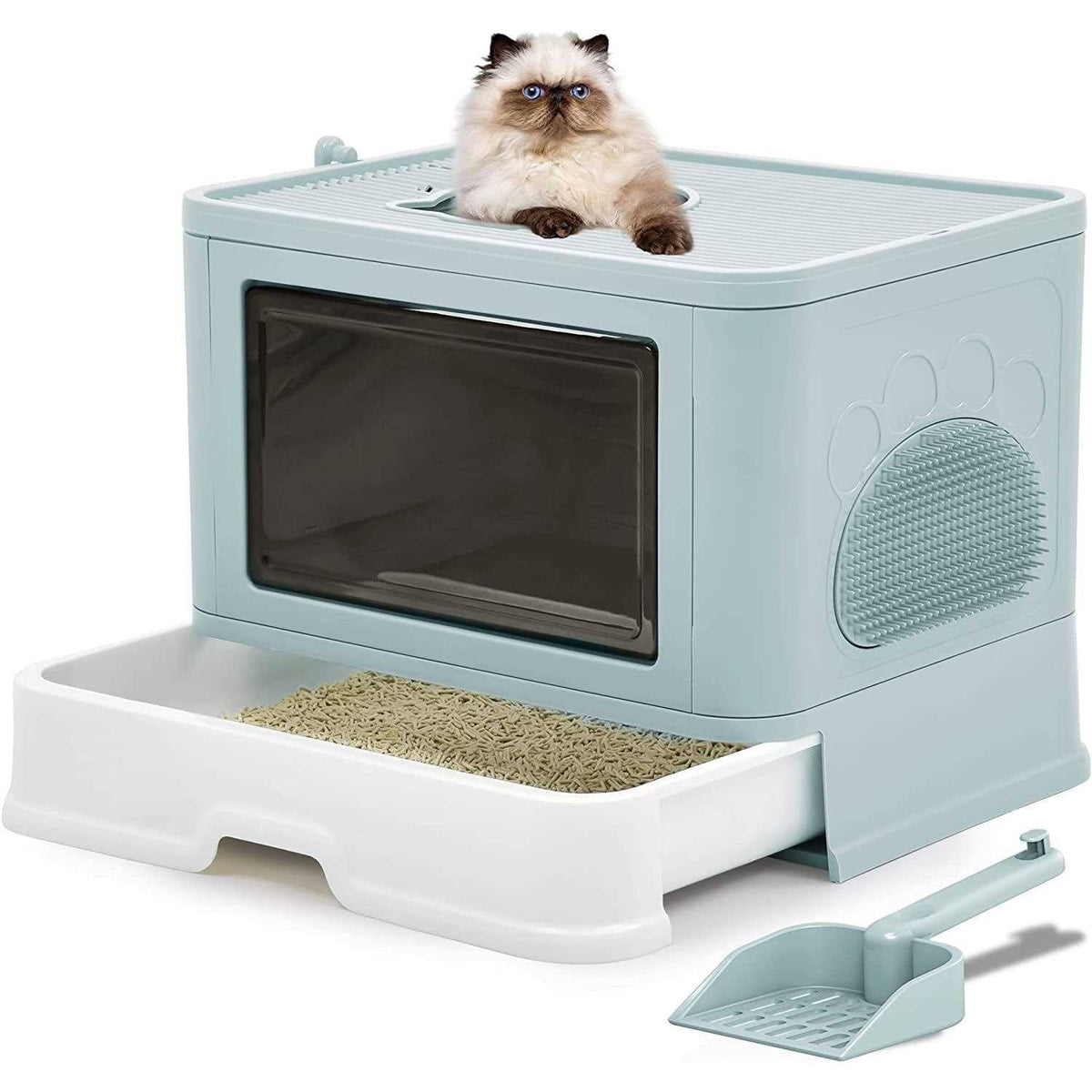 Large Enclosed Cat Litter Box with Lid Cover L91287