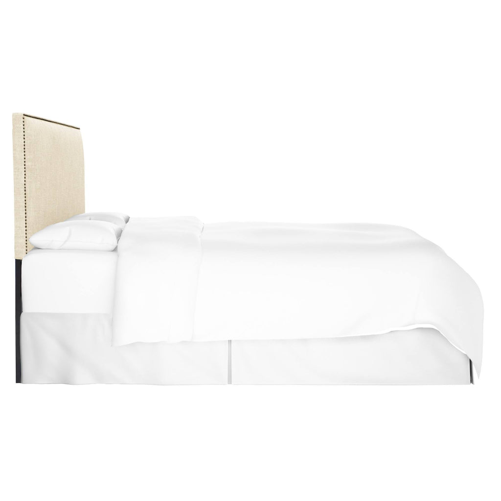 Cream Linen Headboard with Brass Nailbuttons G62792