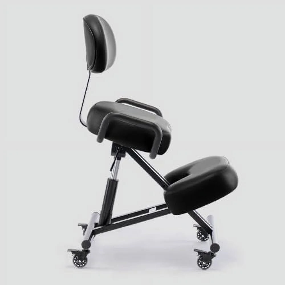 Adjustable Kneeling Chair with Backrest Black D786