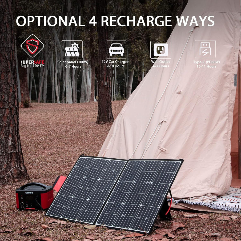 Portable Power Station 626Wh 600W AC Outlets Lithium Battery Y529