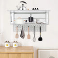 Wall-Mounted Cabinet with Storage Shelf White Translucent S21062