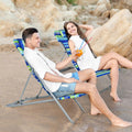 Folding Beach Chair Set of 2, 3-Position Adjustable with Headrest W20816