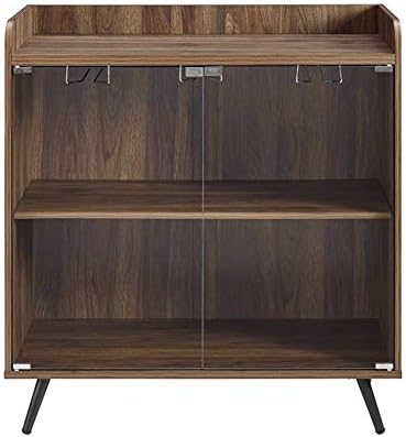 Glass Door Bar Cabinet in Dark Walnut I430286