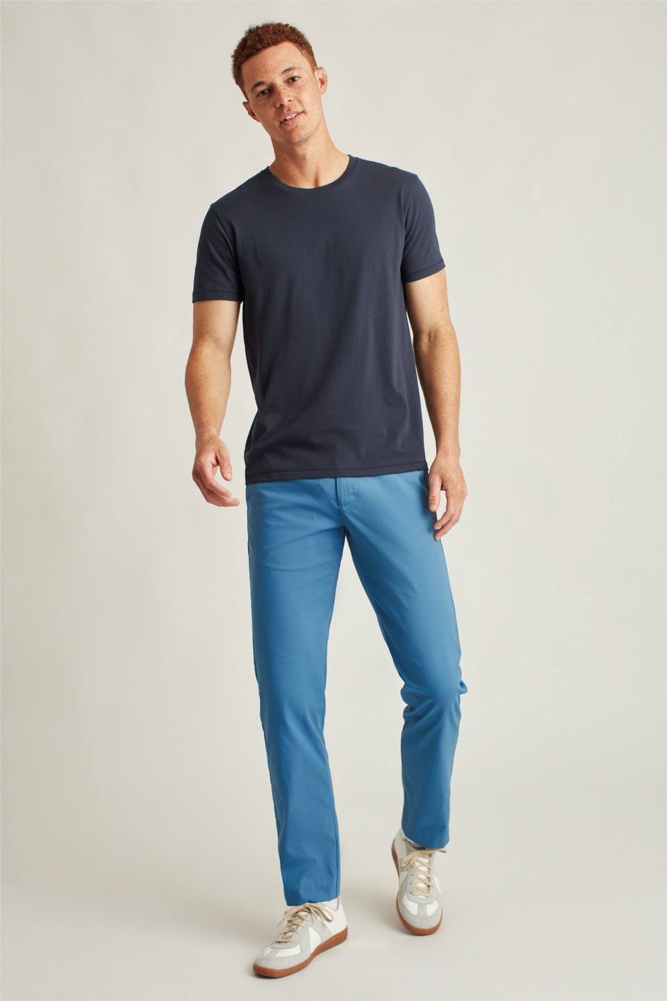 Slim Steel Blue Tech Chinos L1710