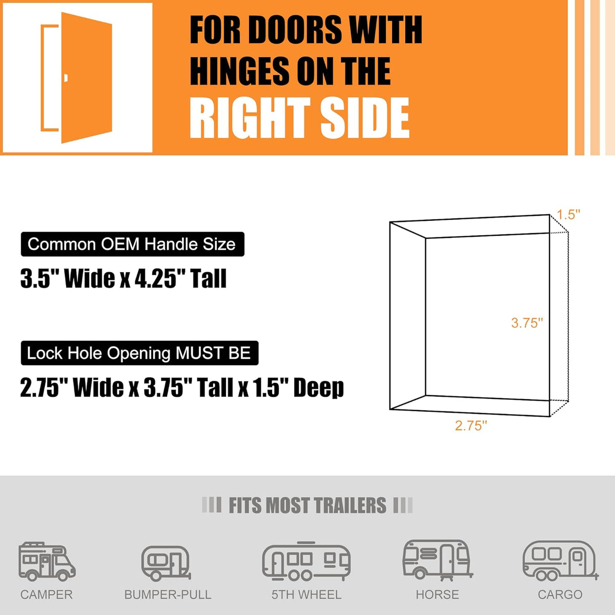 Keyless Entry RV Door Lock with Deadbolt and Keypad V33345