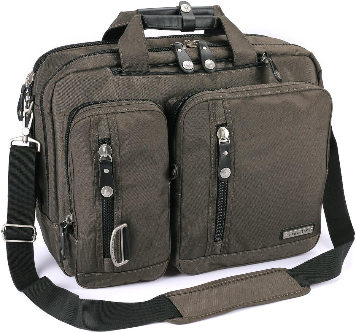 Convertible Laptop Backpack Briefcase Messenger Bag Water Resistant Travel Rucksack for 17.3 Inch Laptop Gray O516480