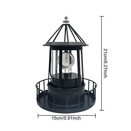 Black Solar Powered Lighthouse A157