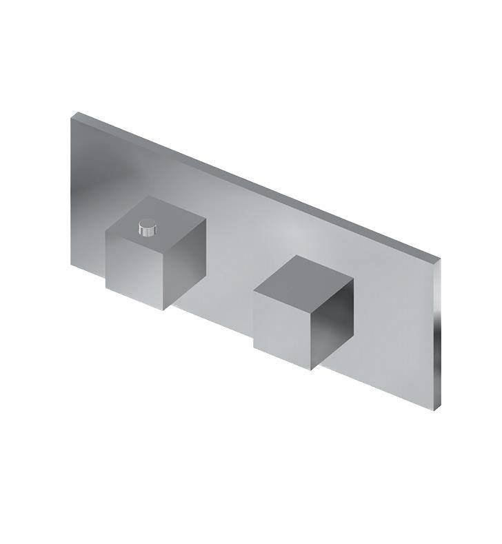 Square Thermostatic 2-Hole Trim Plate and Handle in Polished Chrome J10851