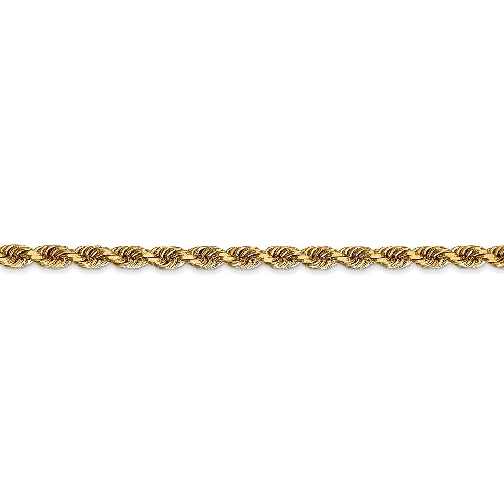 14kt Yellow Gold Diamond Cut Rope Chain 20 inch Lobster Clasp C114
