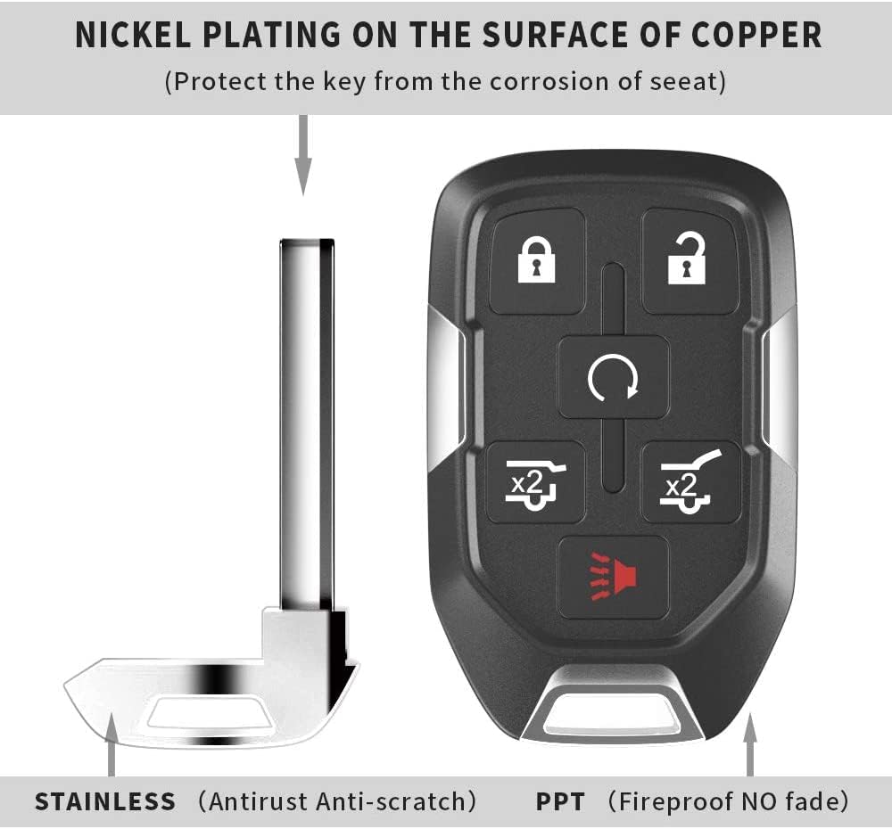 Compatible Keyless Entry System Car Key Fob 6-Buttons 315 MHz Pack of 2 X7339