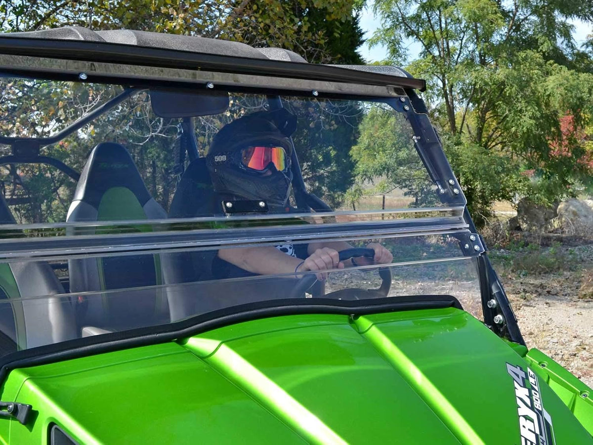 Scratch-Resistant Flip Windshield for Kawasaki Teryx 4 750/800 / 4 800, 1/4 Thick Polycarbonate M3071