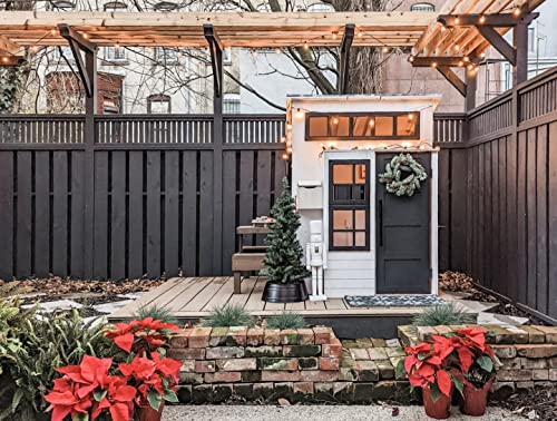 Modern Outdoor Wooden Playhouse with Picnic Table, Mailbox and Outdoor Grill Q68435