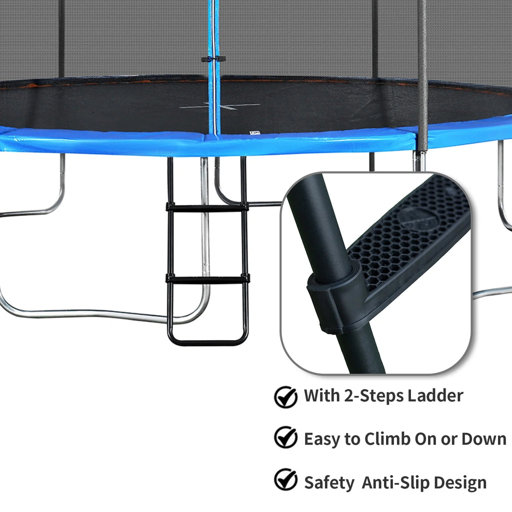 14ft Trampoline with Basketball Hoop and Ladder I250