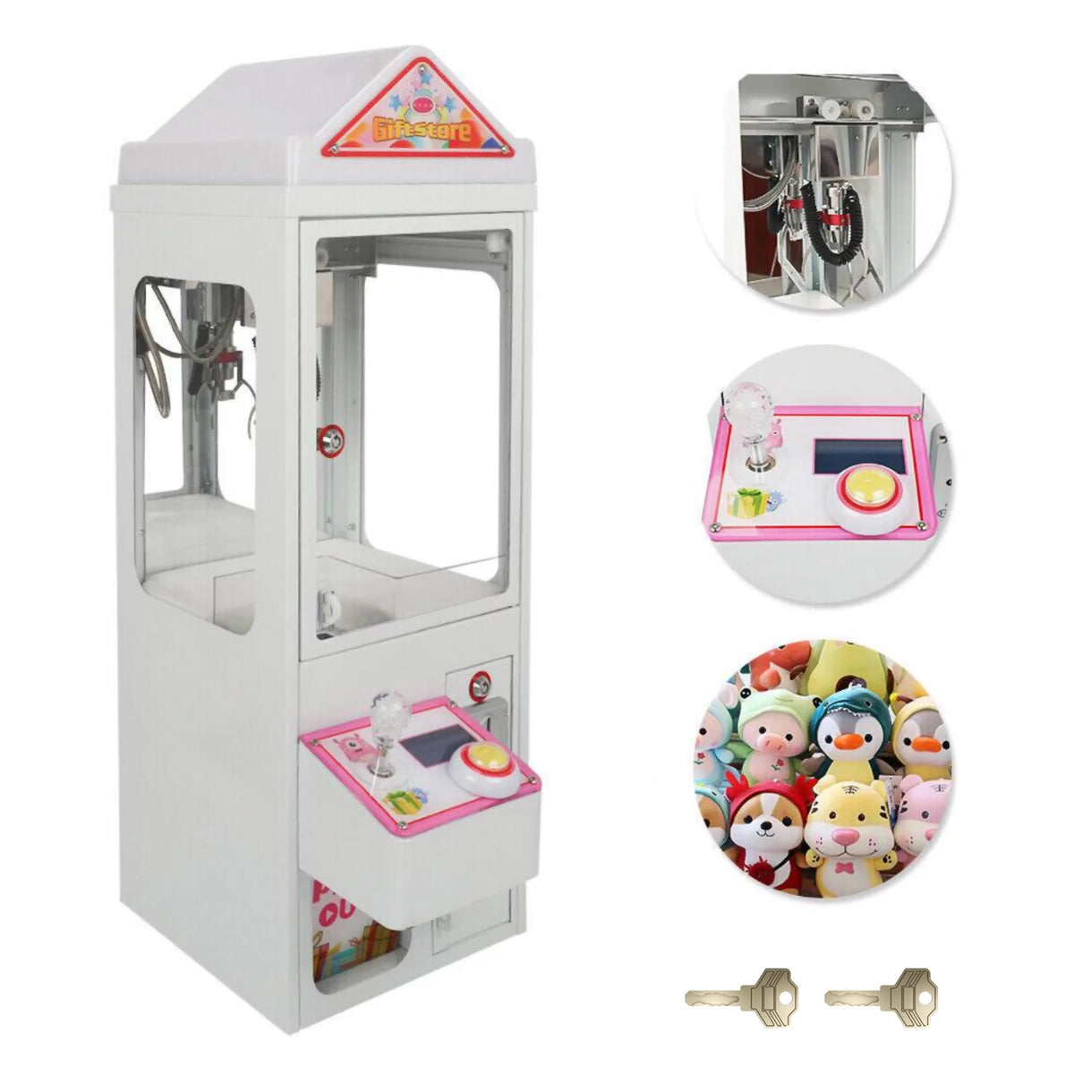 Mini Claw Crane Machine Metal Case Candy Toy Catcher Y1369