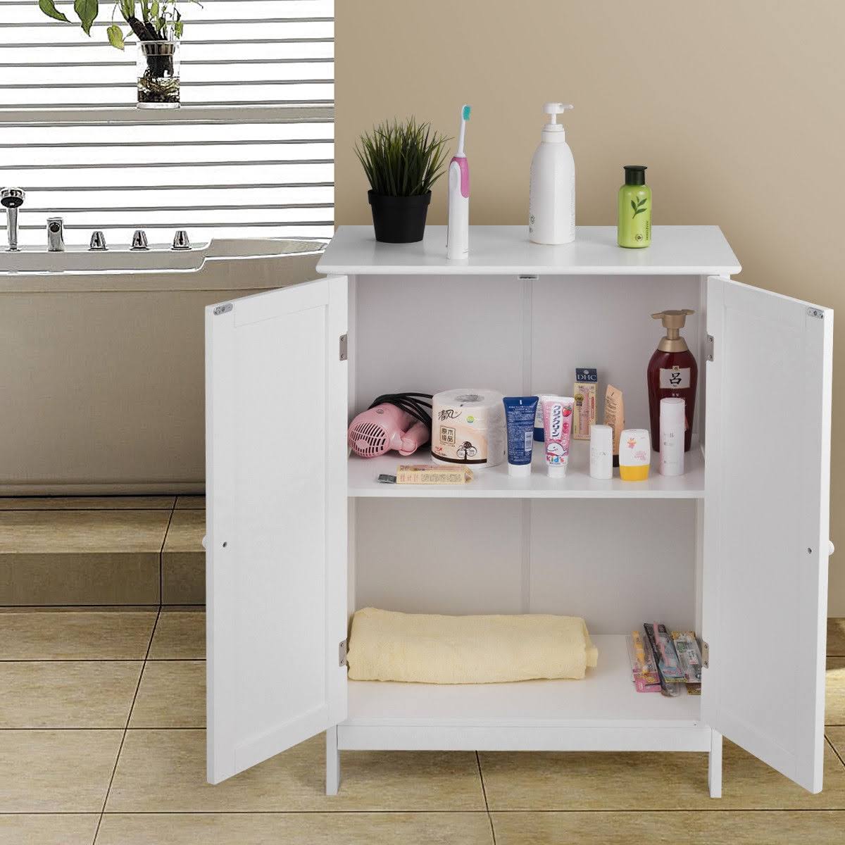 Bathroom Floor Storage Double Door Cabinet A78285
