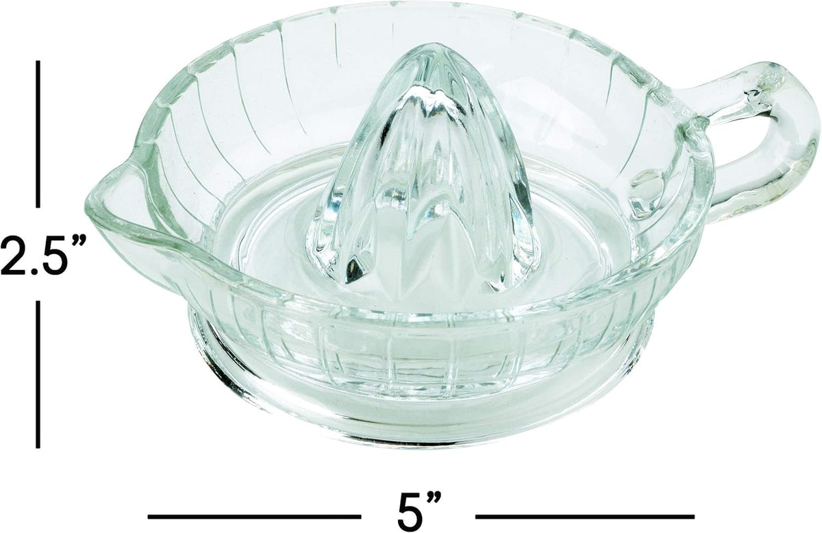 Clear Glass Citrus Juicer with Handle and Pour Spout G398871