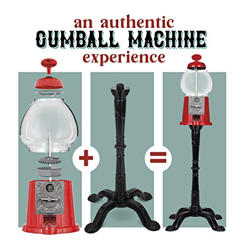 15 Inch Candy Dispenser with Stand Durable Aluminum Frame Includes 2lbs Bag of Gumballs 0.62 Inch Gumballs P358217