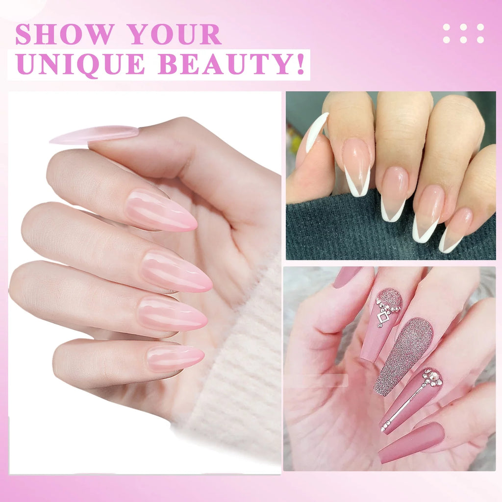 6 Colors Poly Extension Gel Nail Kit with Nail Lamp O903