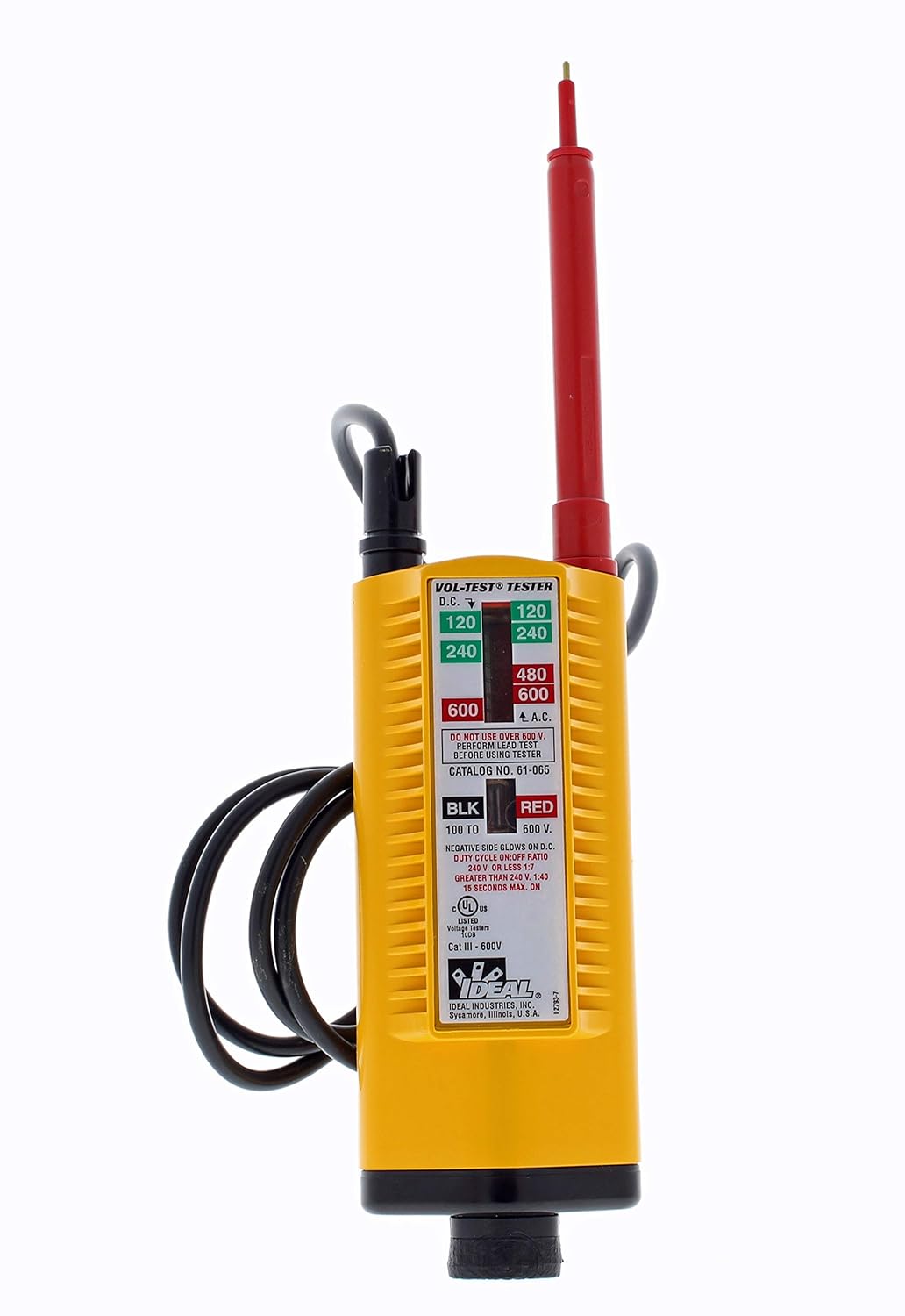 Voltage Tester, CATIII 600v, Pack of 2 D452
