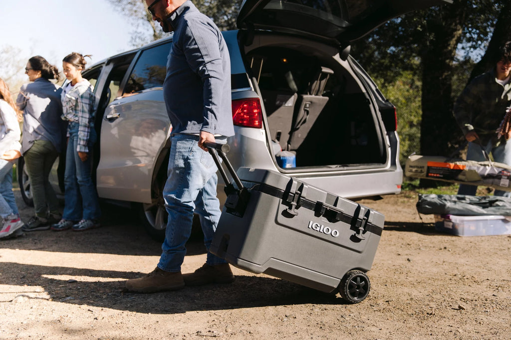 72 Quart Ice Chest Cooler with Wheels Gray P859