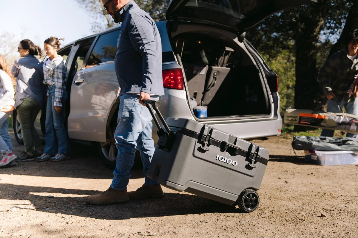 72 Quart Ice Chest Cooler with Wheels Gray P859