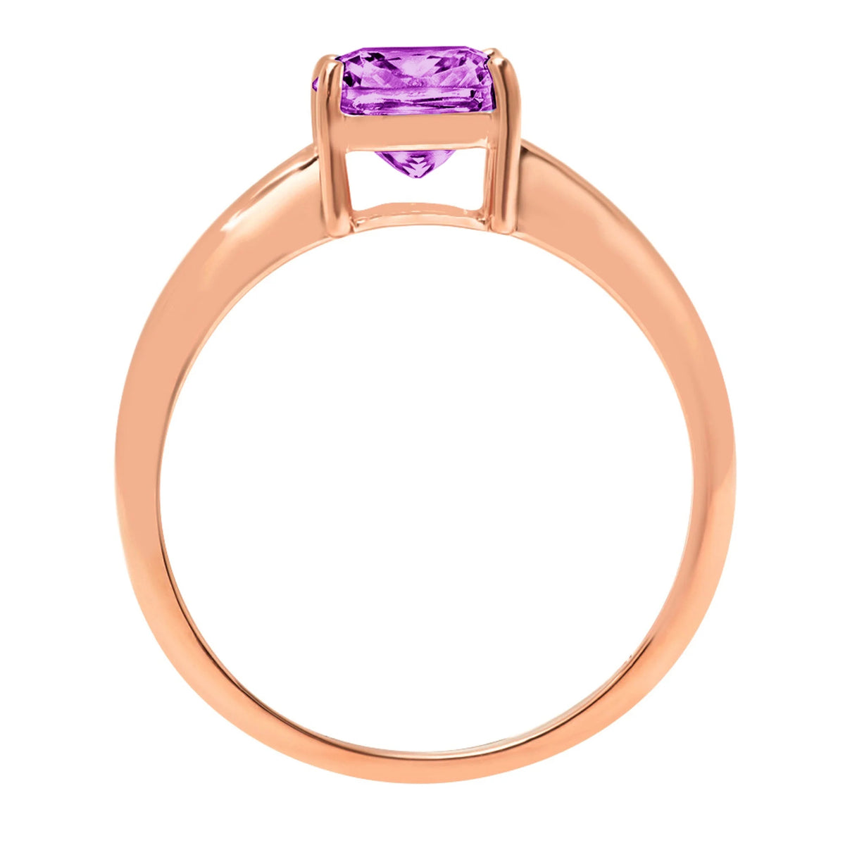 Cushion Cut Simulated Alexandrite 18k Rose Gold Ring Size 3.75 P902081