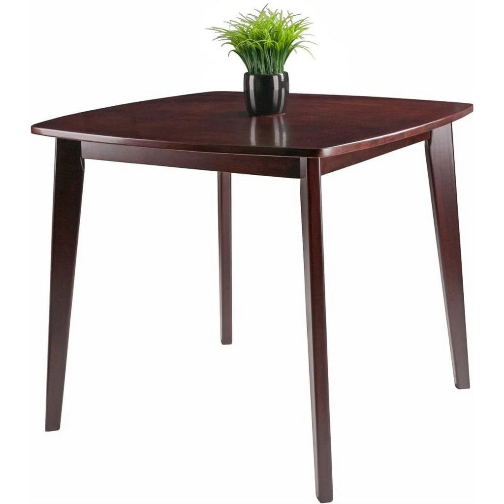 34" Square Solid Wood Dining Table in Walnut D394
