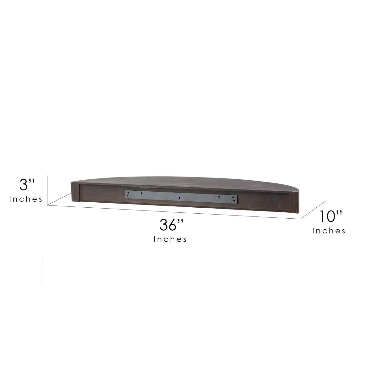 Large Round Wood Floating Wall Shelf Black N4259