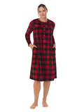 Women's Knit Velour Long Sleeve Nightgown N73857
