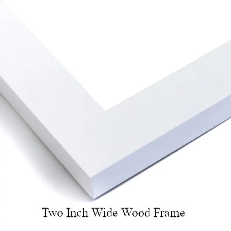 White Modern Wood Framed Art Print V71079