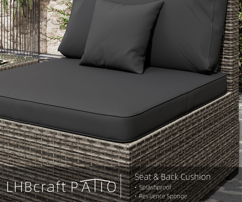 7 Piece PE Rattan Patio Sectional Sofa Set with Cushion and Coffee Table M141