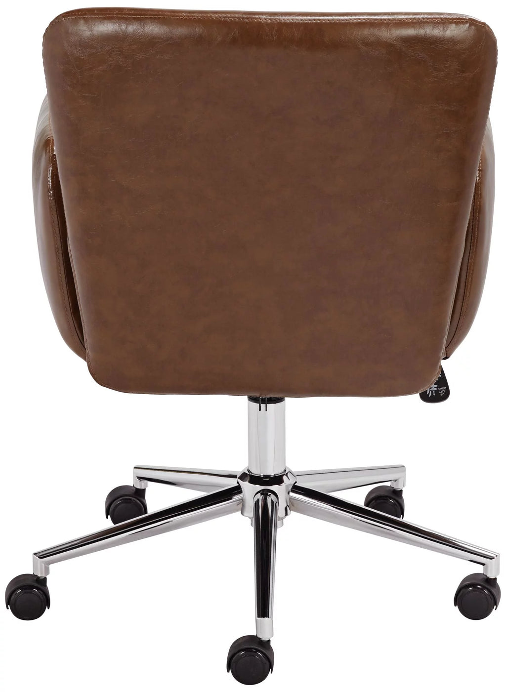 Brown Faux Leather Swivel Office Chair N661430