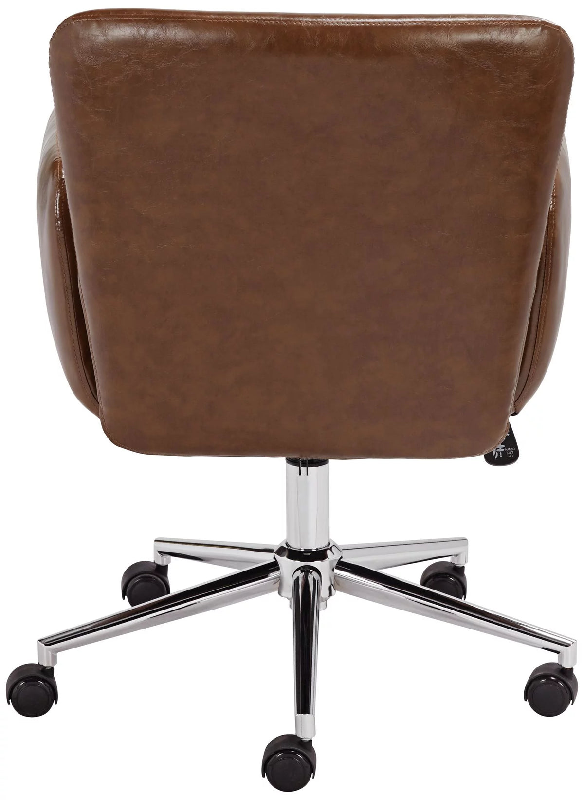 Brown Faux Leather Swivel Office Chair N661430