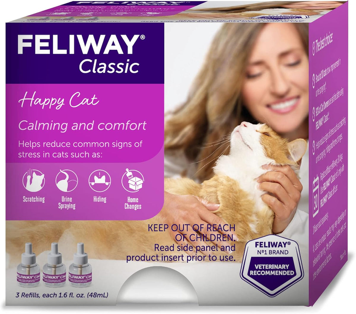 Feliway Plug-In Diffuser Refill, 48 mL, 3-Pack V220