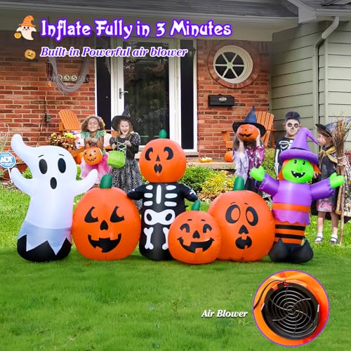 8 FT Halloween Inflatable Spider with LED K4128