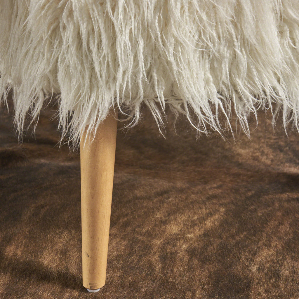 White Faux Fur Accent Chair P73704