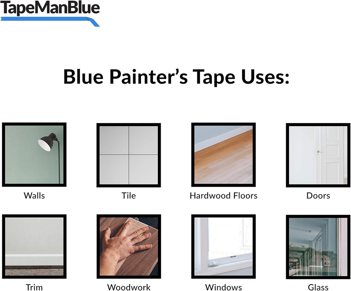 Blue Painters Tape, 2 inch x 60 Yards, Case of 24 Rolls B2466