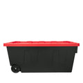 Black 50 Gallon Plastic Storage Bin with Snap Lid K653